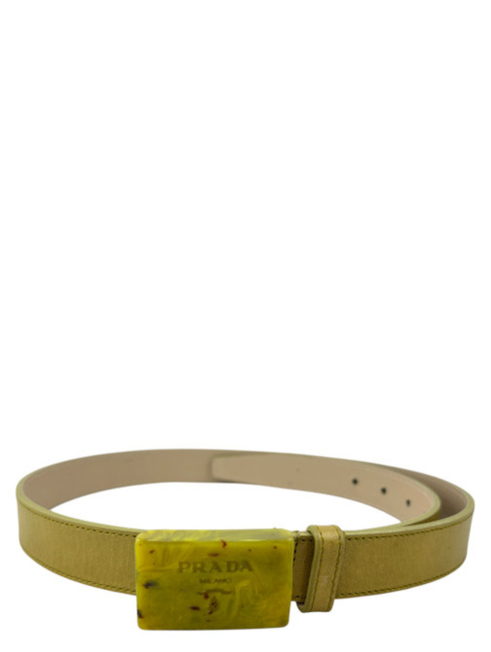 Prada Vintage Lime Green Leather Belt